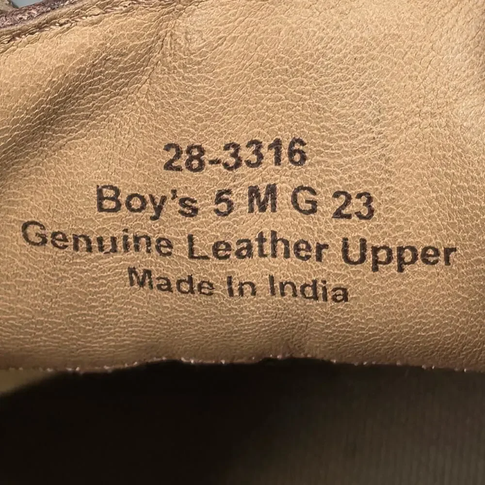 JOHNSTON & MURPHY CLASSIC BOY’S BROWN GENUINE LEATHER DRESS SHOES – SIZE 5M YTH